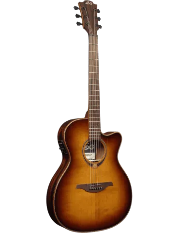 Lâg T118ASCE-BRS Auditorium slim cut electro brown shadow|MusicGoodDeal 