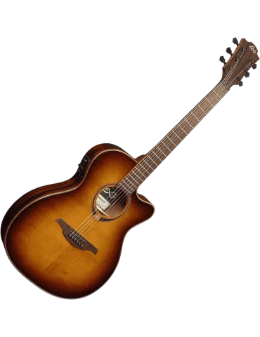  Lâg T118ASCE-BRS Auditorium slim cut electro brown shadow|MusicGoodDeal  2