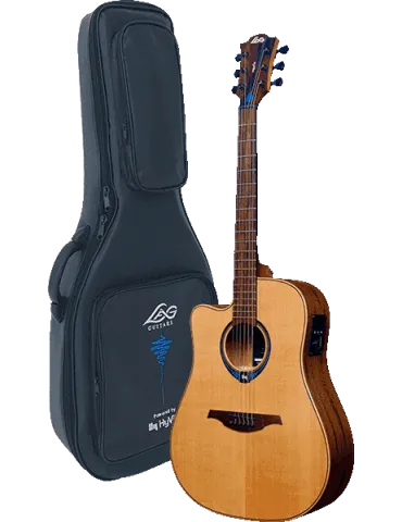  Lâg TLHV15DCE Lefty HyVibe 15 dread cutaway|MusicGoodDeal 