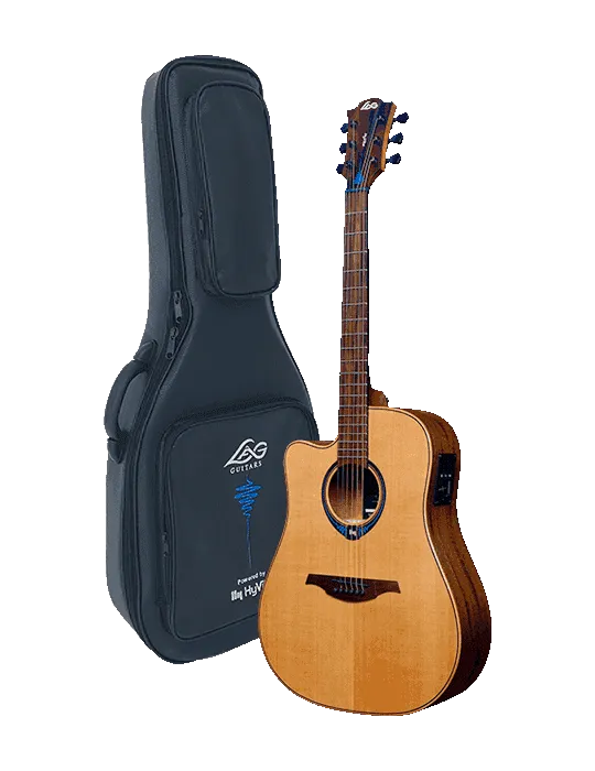  Lâg TLHV15DCE Lefty HyVibe 15 dread cutaway|MusicGoodDeal 
