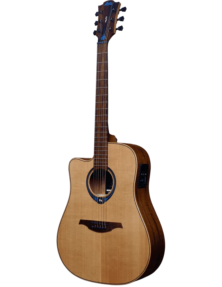  Lâg TLHV15DCE Lefty HyVibe 15 dread cutaway|MusicGoodDeal 