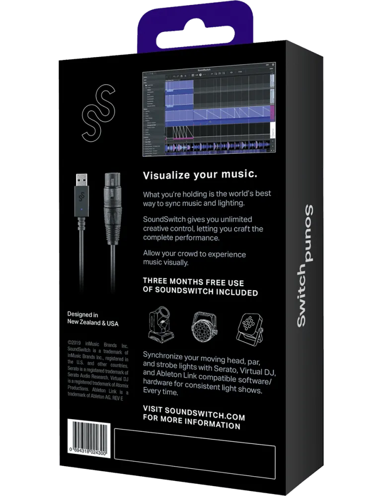  SOUNDSWITCH MICRODMXINTERFACE USB / DMX 3-pin cable|MusicGoodDeal 
