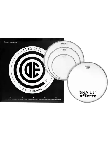  CODE DRUMHEADS TPDNACLRF Tom - Clear Fusion 10" 12" 14"+14" DNA|MusicGoodDeal 