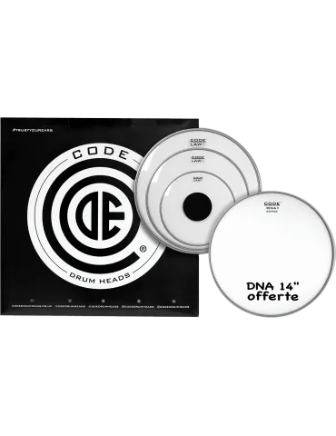  CODE DRUMHEADS TPLAWCLRF Tom Pack - Fusion Clear 10" 12" 14" +14" DNA|MusicGoodDeal 