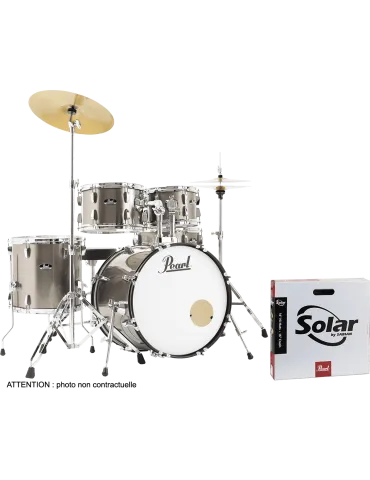 PEARL RSS505CC-707 Batería Fusion 20" 5 - Bronce Metálico + pack de platillos Sabian Solar 2