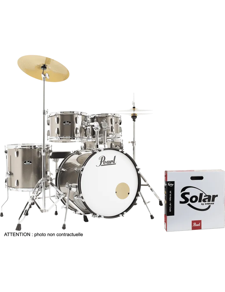  PEARL RSS505CC-707 Batería Fusion 20" 5 - Bronce Metálico + pack de platillos Sabian Solar 2|MusicGoodDeal 