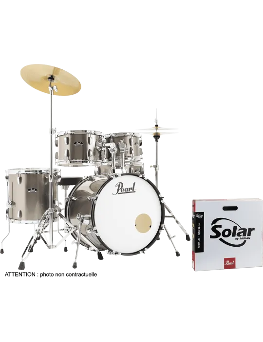 PEARL RSS505CC-707 Batería Fusion 20" 5 - Bronce Metálico + pack de platillos Sabian Solar 2|MusicGoodDeal 