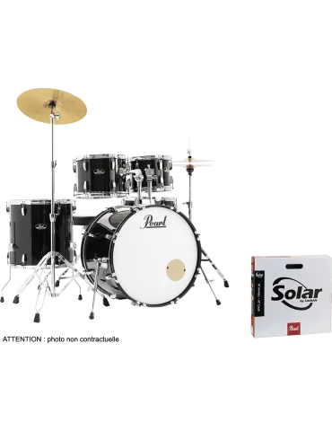 PEARL RSS525SCC-31 Rock 22" 5 Trommeln - Jet Black + Sabian Solar Pack 2 Becken