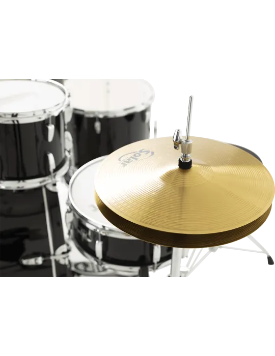  PEARL RSS525SCC-31 Rock 22" 5 Trommeln - Jet Black + Sabian Solar Pack 2 Becken|MusicGoodDeal 