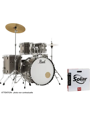PEARL RSS525SCC-707 Rock 22" 5 tambores - Bronce metálico + pack de platillos Sabian Solar 2