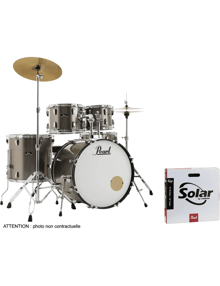  PEARL RSS525SCC-707 Rock 22" 5 tambores - Bronce metálico + pack de platillos Sabian Solar 2|MusicGoodDeal 
