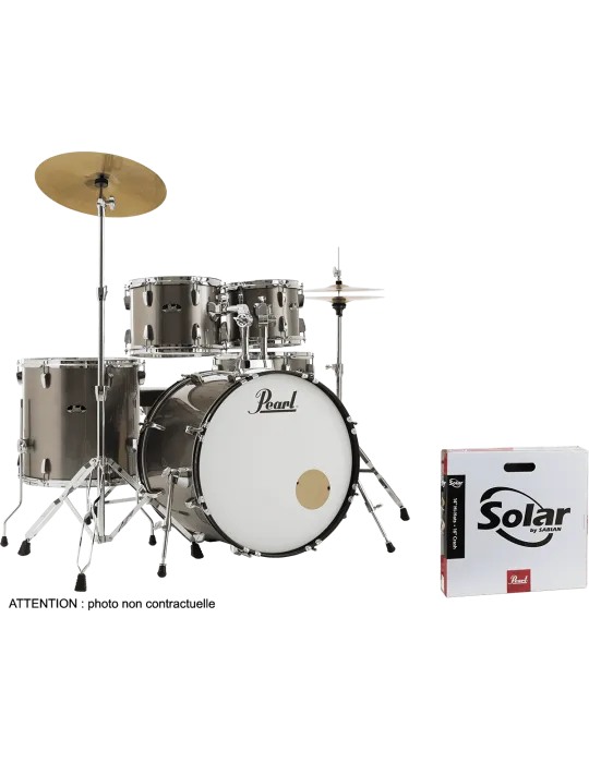  PEARL RSS525SCC-707 Rock 22" 5 tambores - Bronce metálico + pack de platillos Sabian Solar 2|MusicGoodDeal 