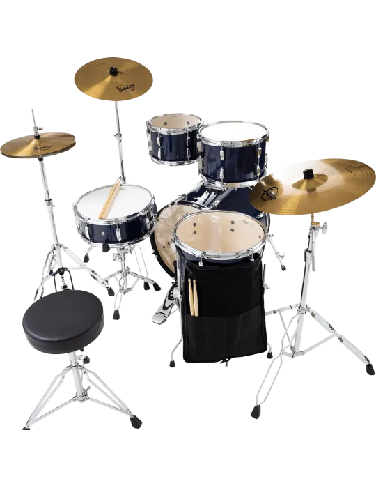 PEARL RSS505BCC-743 Fusion 20" 5 Trommeln - Royal Blue Metallic + B-50 + Sabian Solar Pack 3 Becken|MusicGoodDeal 