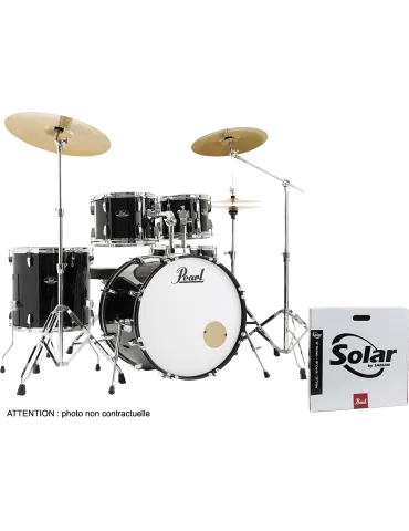 PEARL RSS525SBCC-31 Rock 22" 5 Trommeln - Jet Black + B-50 + Sabian Solar Pack 3 Becken