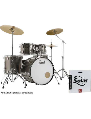 PEARL RSS525SBCC-707 Rock 22" 5 Trommeln - Bronze Metallic + B-50 + Sabian Solar 3-Becken-Paket