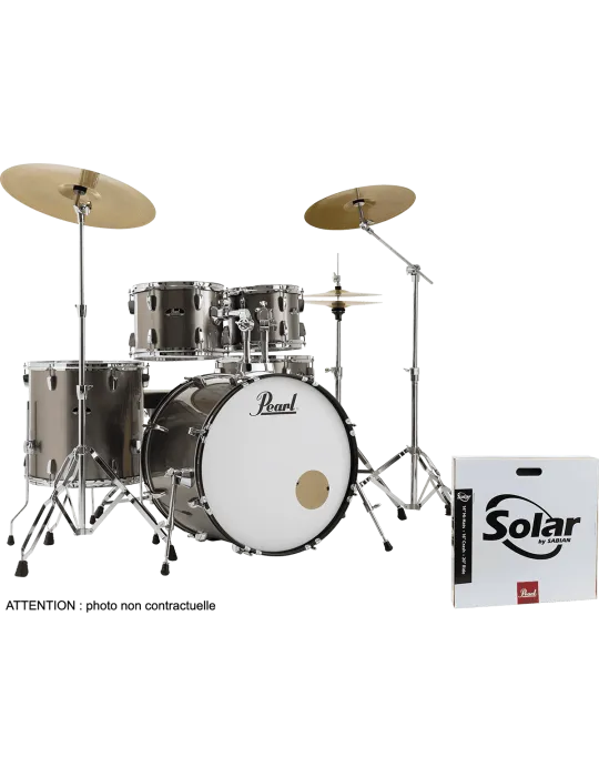  PEARL RSS525SBCC-707 Rock 22" 5 Trommeln - Bronze Metallic + B-50 + Sabian Solar 3-Becken-Paket|MusicGoodDeal 