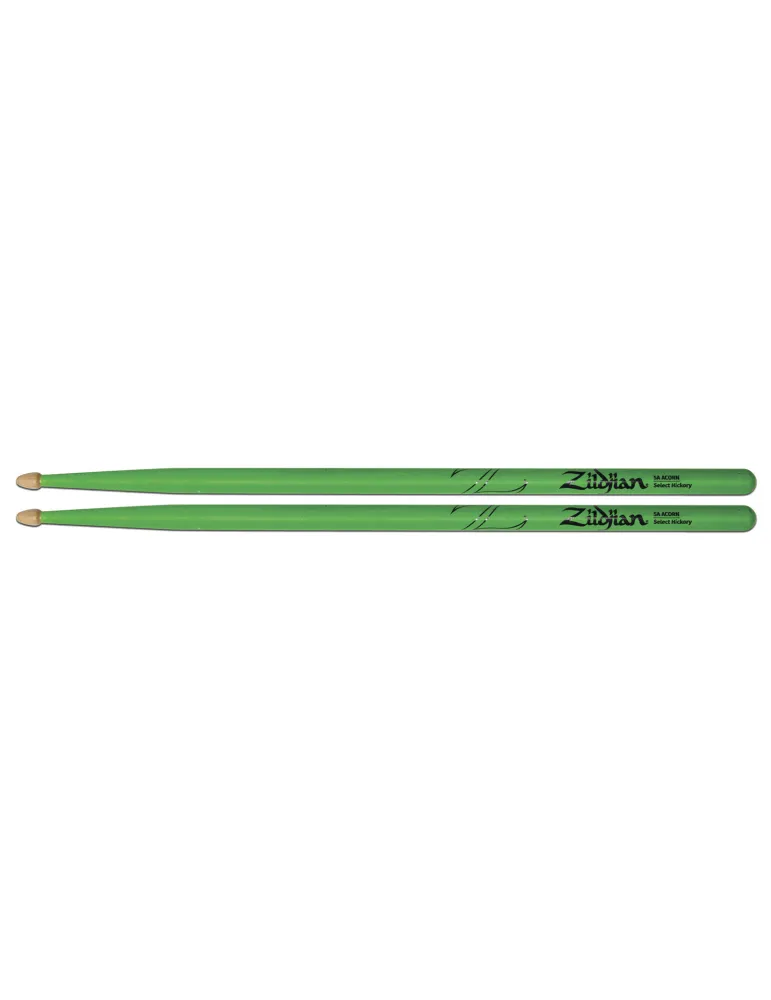  ZILDJIAN 5ACWDGG 5a Acorn neon green|MusicGoodDeal 