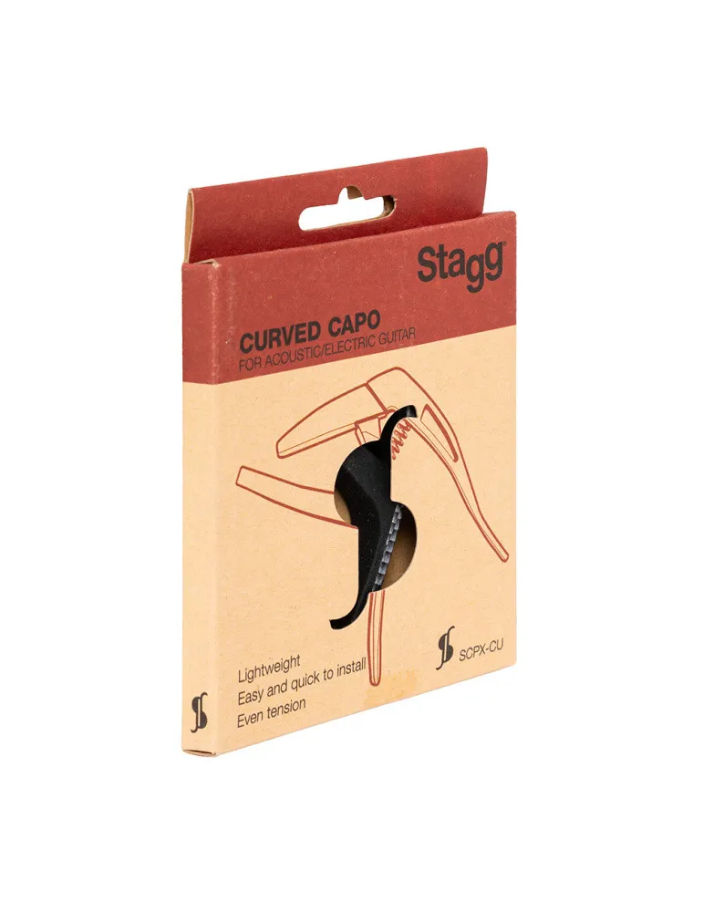 STAGG SCPX-CU CARBON Gewölbter Trigger Kapodaster für Akustik- oder E-Gitarre|MusicGoodDeal 