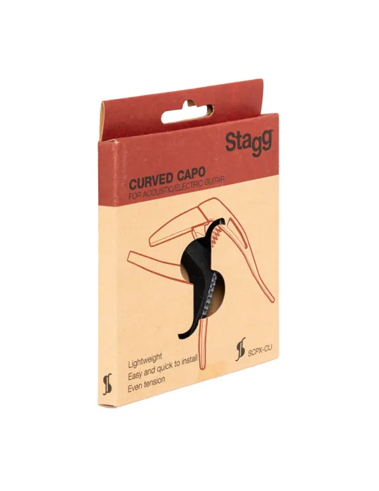  STAGG SCPX-CU CARBON Gewölbter Trigger Kapodaster für Akustik- oder E-Gitarre|MusicGoodDeal 