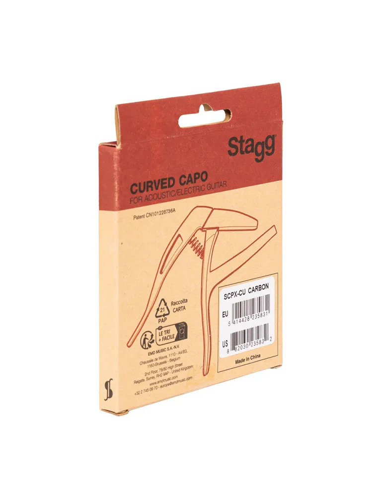  STAGG SCPX-CU CARBON Gewölbter Trigger Kapodaster für Akustik- oder E-Gitarre|MusicGoodDeal 