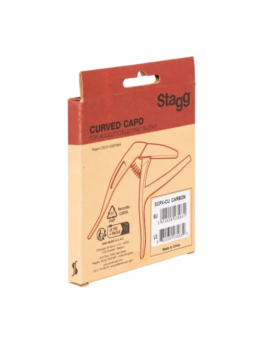  STAGG SCPX-CU CARBON Gewölbter Trigger Kapodaster für Akustik- oder E-Gitarre|MusicGoodDeal 
