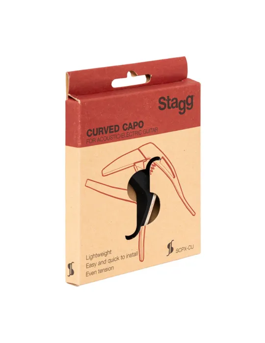  STAGG SCPX-CU CLWOOD Gewölbter Trigger Kapodaster für Akustik- oder E-Gitarre|MusicGoodDeal 