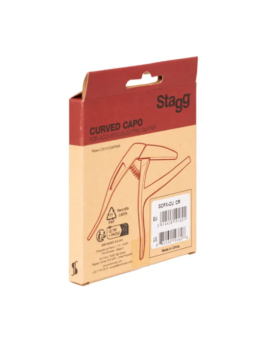  STAGG SCPX-CU CR Gebogener Trigger-Kapodaster für Akustik u. Elektrik-Gitarre|MusicGoodDeal 
