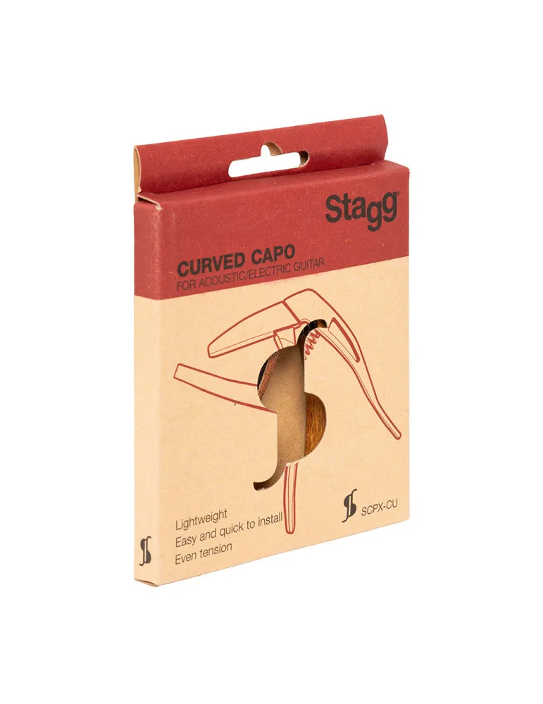  STAGG SCPX-CU DKWOOD Gewölbter Trigger Kapodaster für Akustik- oder E-Gitarre|MusicGoodDeal 