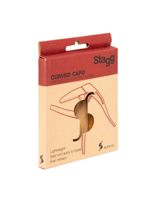  STAGG SCPX-CU DKWOOD Gewölbter Trigger Kapodaster für Akustik- oder E-Gitarre|MusicGoodDeal 