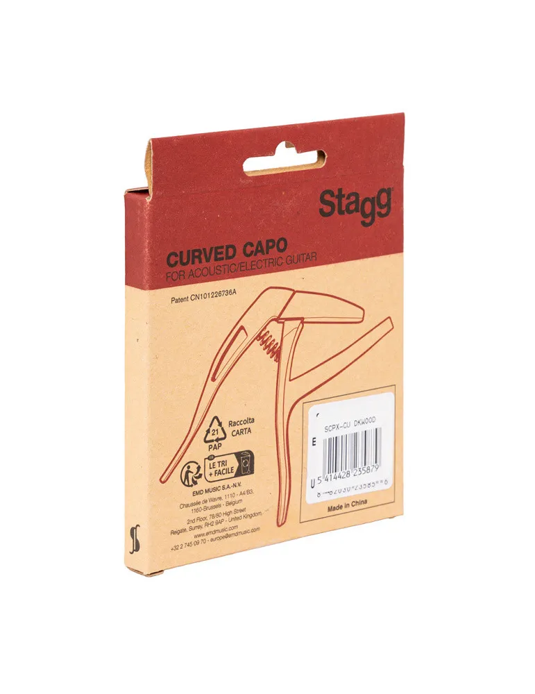  STAGG SCPX-CU DKWOOD Gewölbter Trigger Kapodaster für Akustik- oder E-Gitarre|MusicGoodDeal 