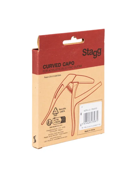  STAGG SCPX-CU DKWOOD Gewölbter Trigger Kapodaster für Akustik- oder E-Gitarre|MusicGoodDeal 