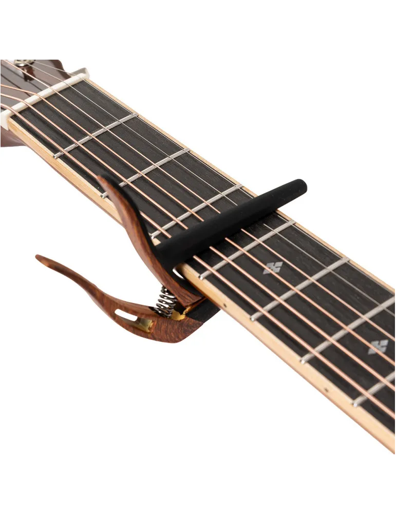  STAGG SCPX-FL DKWOOD Cejilla plana tipo gatillo para guitarra clásica|MusicGoodDeal 
