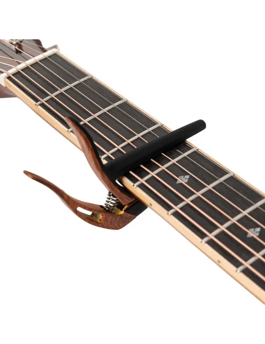  STAGG SCPX-FL DKWOOD Cejilla plana tipo gatillo para guitarra clásica|MusicGoodDeal 