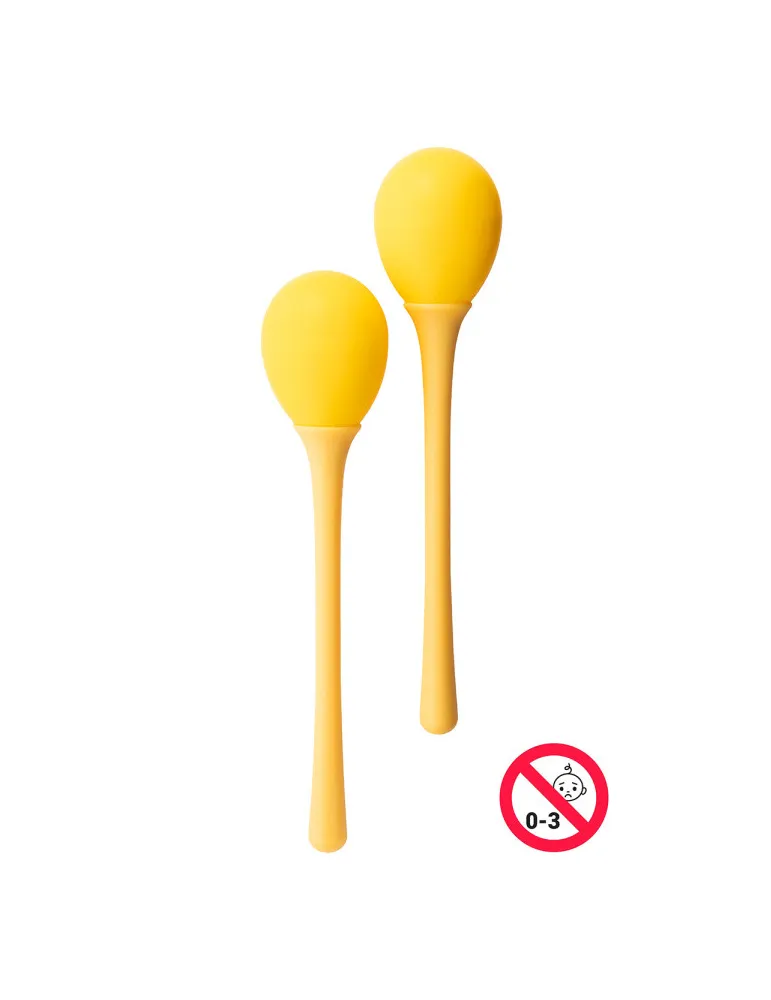  STAGG EGG-MA L/YW Maracas (Paar) Kunststoff eiförmig m. langem Griff|MusicGoodDeal 