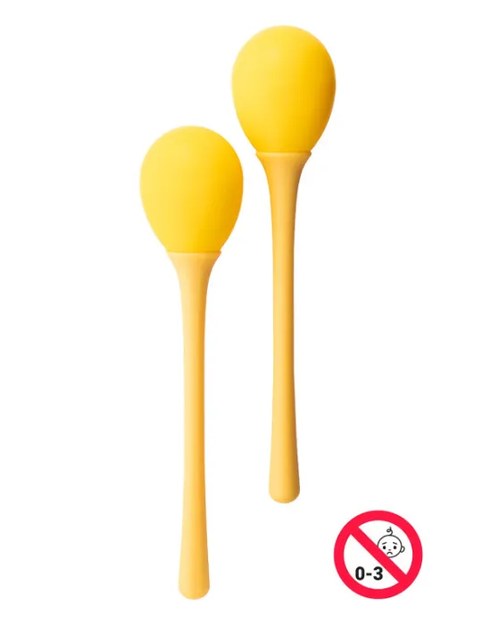  STAGG EGG-MA L/YW Maracas (Paar) Kunststoff eiförmig m. langem Griff|MusicGoodDeal 