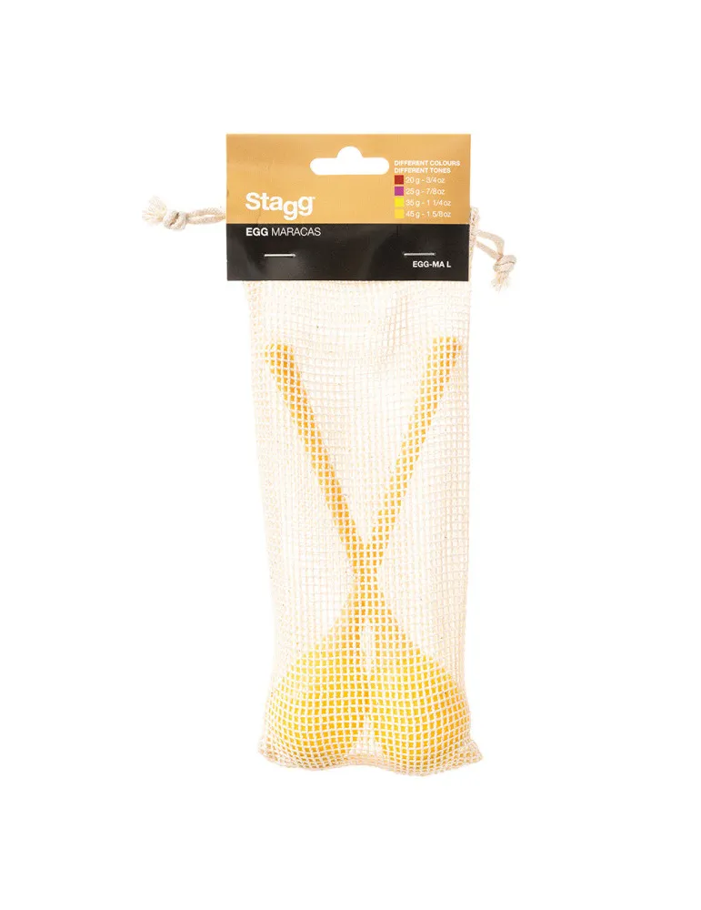  STAGG EGG-MA L/YW Maracas (Paar) Kunststoff eiförmig m. langem Griff|MusicGoodDeal 