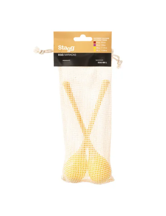  STAGG EGG-MA L/YW Maracas (Paar) Kunststoff eiförmig m. langem Griff|MusicGoodDeal 