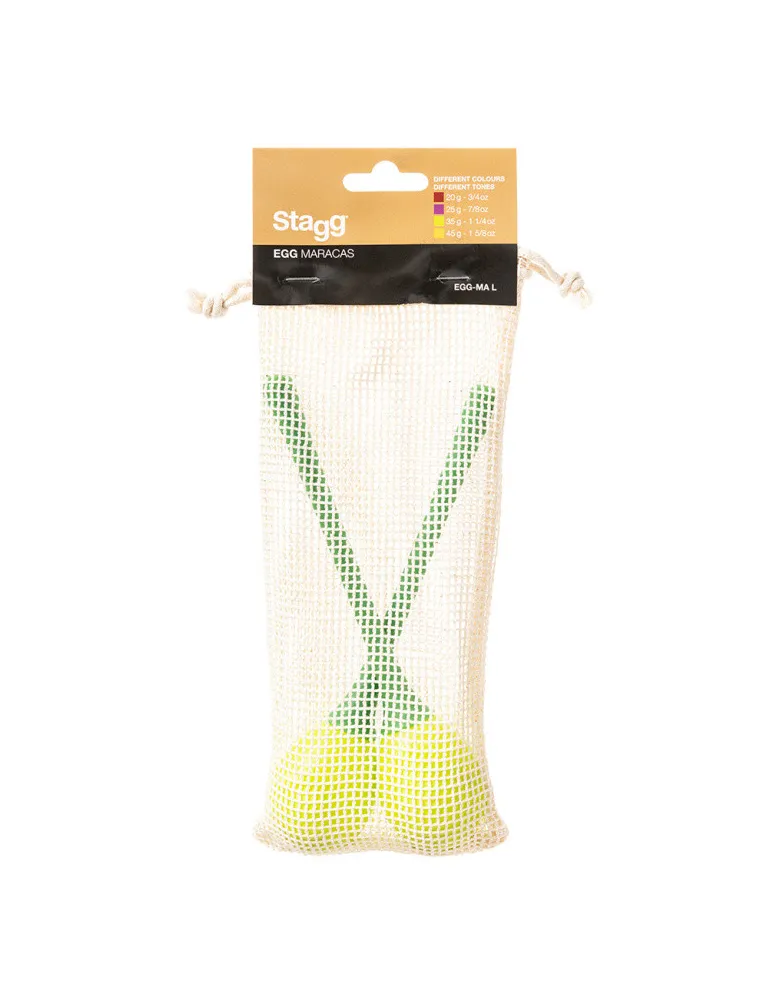  STAGG EGG-MA L/GR Maracas (Paar) Kunststoff eiförmig m. langem Griff|MusicGoodDeal 
