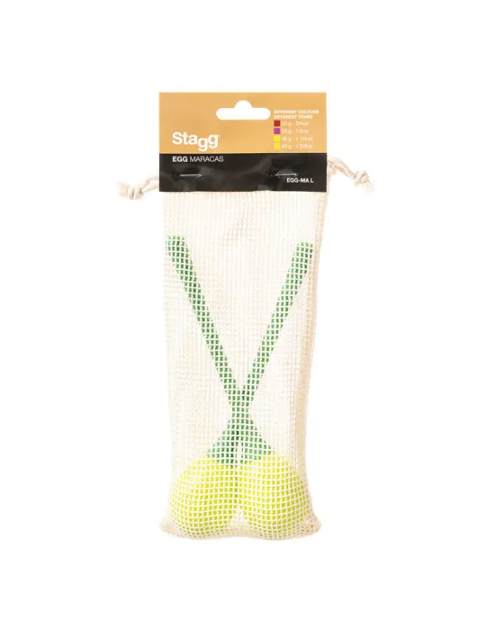  STAGG EGG-MA L/GR Maracas (Paar) Kunststoff eiförmig m. langem Griff|MusicGoodDeal 