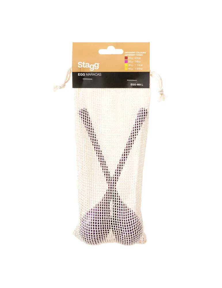  STAGG EGG-MA L/PP Maracas (Paar) Kunststoff eiförmig m. langem Griff|MusicGoodDeal 