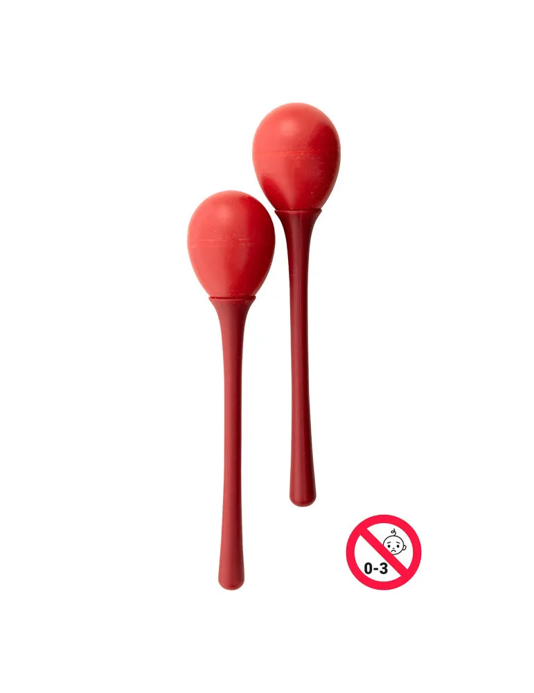  STAGG EGG-MA L/RD Maracas (Paar) Kunststoff eiförmig m. langem Griff|MusicGoodDeal 
