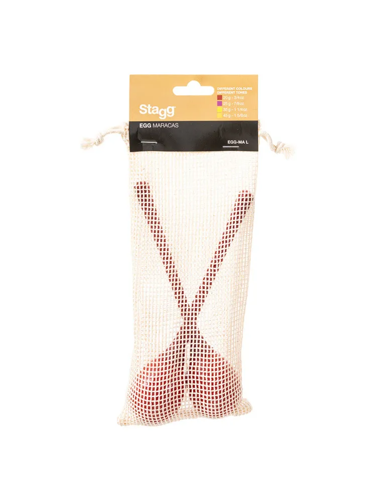  STAGG EGG-MA L/RD Maracas (Paar) Kunststoff eiförmig m. langem Griff|MusicGoodDeal 
