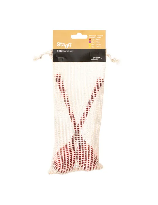  STAGG EGG-MA L/RD Maracas (Paar) Kunststoff eiförmig m. langem Griff|MusicGoodDeal 