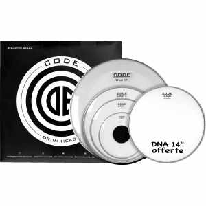 CODE DRUMHEADS FPLAWCLRF Full Pack - Transparente Fusion 10" 12" 14" 20" + 14" DNA offerte CODE DRUMHEADS - 1