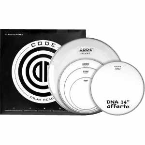 CODE DRUMHEADS FPGENCTDF Full Pack - Sablée Fusion 10" 12" 14" 20" + 14" DNA offerte CODE DRUMHEADS - 1